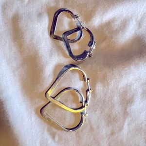Silver heart earrings